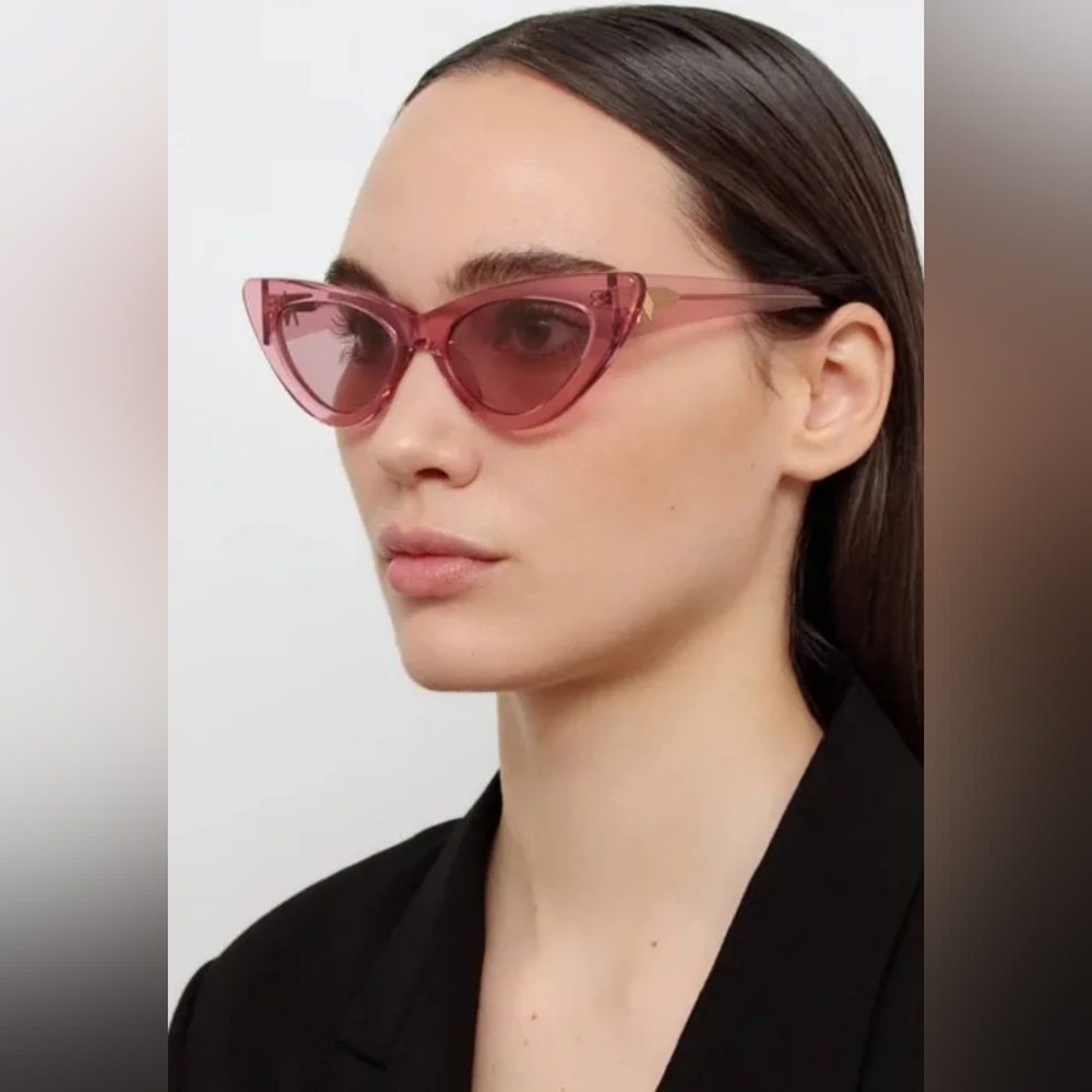 NEW The Attico x LINDA FARROW Dora Sunglasses in Pink - Picture 4 of 16
